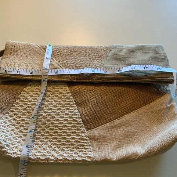Vintage boho style mixed materials clutch - Picture 3 of 5